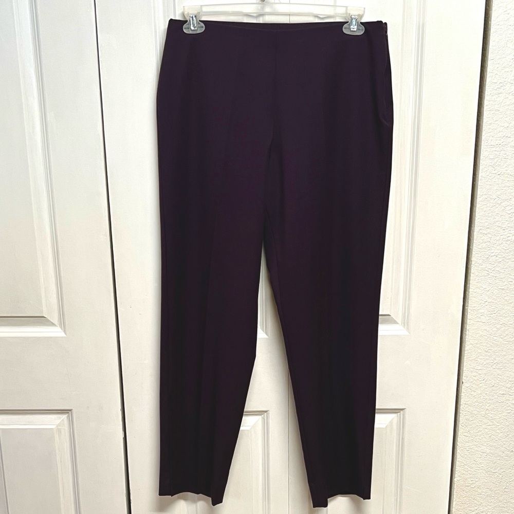 Jami's Classic Straight-Leg Dress Pants in Dark Plum Size 10